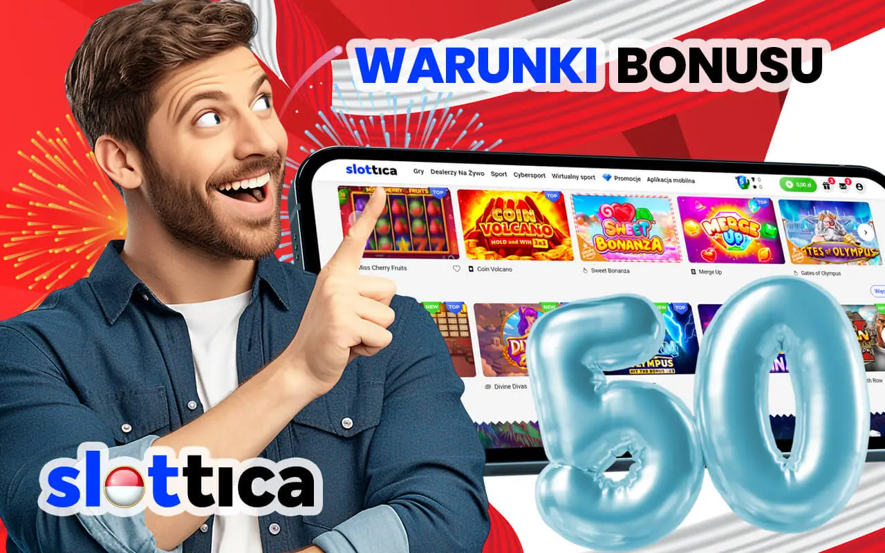 Slottica Casino 50 darmowych spinow - warunki bonusu, bez ryzyka